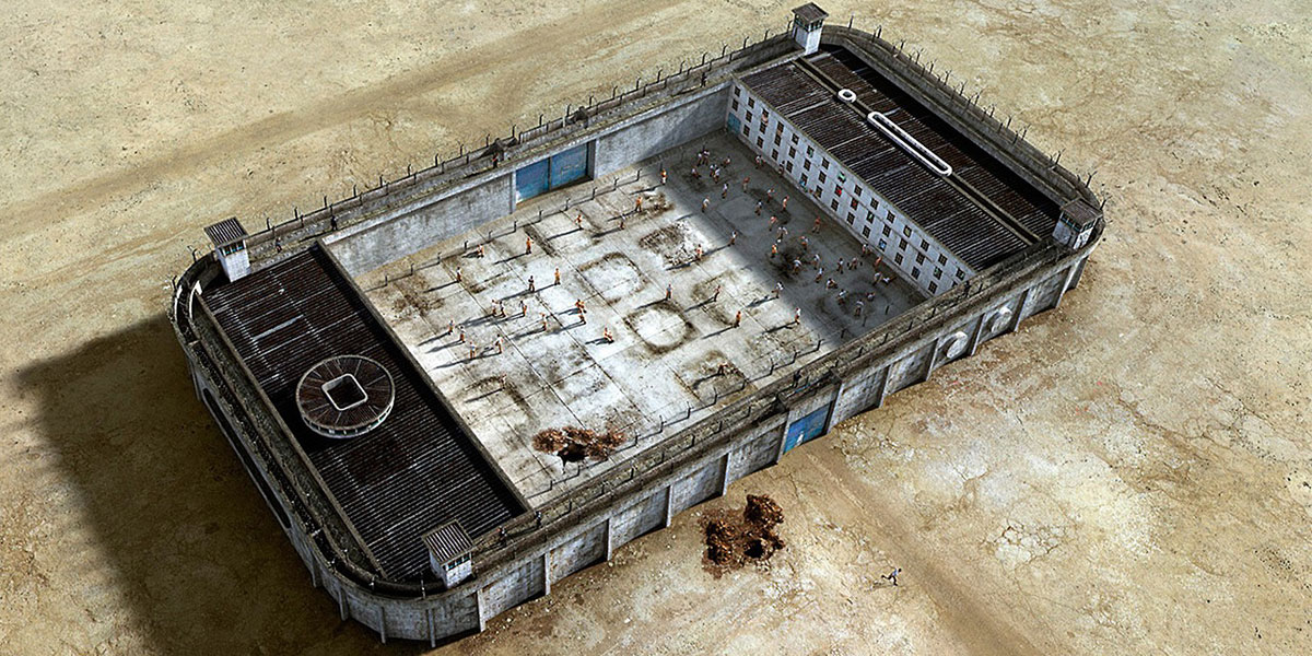 اثر بنکسی با عنوان «زندان مدرن»